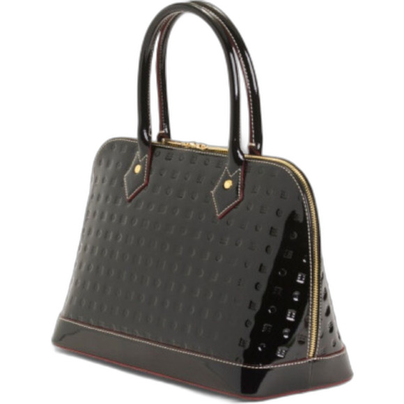 Arcadia Handbags - Arcadia Made In Italy Patent Leather Bugatti 
Satchel in Black
